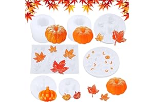 MONCAP 7STK Herbst Harzformen 3D Kürbis Silikonform Kerzen Ahornblatt Harz Formen 3D Kürbis Epoxidform für Halloween Thanksgiving Herbsternte Herbst Deko Kerzen Seife Basteln Anfänger
