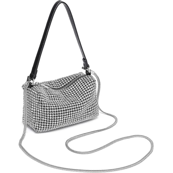 Damen Glitzer Clutch Mit Abnehmbarer Kette – Elegante Abendtasche In Gold, Perfekt Für Hochzeit & Party