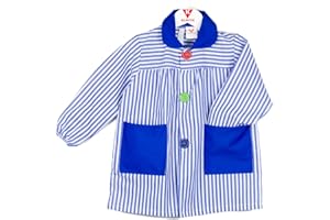KLOTTZ Tablier Blouse pour Enfants à Rayures. Puor l'école e travaux manuels.