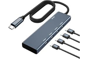 Hub Usb 5 IN 1, Wowfast adattatore multiporta HUB USB-C, Hub Usb C 3.2, Docking Station Usb C, HUB da Usb C a USB Type-C, lunghezza cavo 60 cm con15 Pro/Max