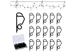 MONTRESTAR 100 Stück Haken Lichterketten, Dachrinnenhaken, Clips Lichterketten Weihnachten aus Kunststoff, Licht Befestigung Halterung für Draußen Weihnachtsbeleuchtung und Weihnachtsbaum Deko (Schwarze)