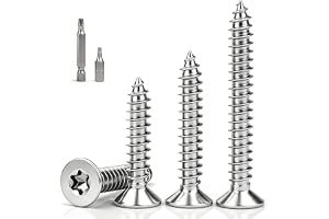 ddckj 200 stycken försänkta träskruvar torx M3 x 25 mm träskruvar rostfritt stål A2 V2A försänkta skruvar trä helgängade spån
