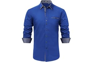 Enlision Męskie koszule z długim rękawem biznesowa koszula na co dzień regularny krój koszule zapinane na guziki