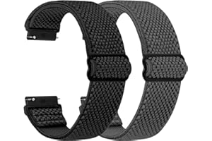 TumCez Regolabile Elastico Sgancio Rapido Cinturino Orologio in Nylon,18mm 19mm 20mm 22mm 24mm Cinturino per Samsung/Garmin/Fossil/Amazfit/Huawei/Xiaomi/Suunto Orologio per Uomo Donna