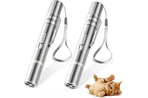 FYNIGO 2 Pcs Cat Toys for Indoor Cats Kittens,7 in 1 Function,Rechargeable Interactive LED Light Cat Toy Wand