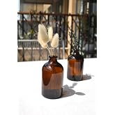 2 Adet Mini Vazo Amber Cam Dekoratif Minimal Cam Şişe 100 ml İskandinav Kahverengi Vazo Seti