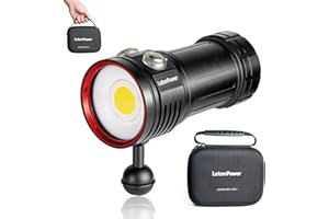 Torcia subacquea, LetonPower L12 8000Lumens video, 100m professionale led con ricarica Type-C