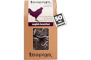 teapigs Whole Leaf English Breakfast Tea Bags - Bold, Malty Flavour - Eco-Friendly Biodegradable Tea Temples - Perfect for Morning Brews - Pure Natural Ingredients, No Additives - 50 Teabags (1 Pack)