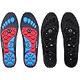 BORISCA 2 Pairs of Shoe Magnetic Acupressure Insoles, Red and Black Breathable Foot Massage Magnetic Acupressures Insoles, Magnetic Massage Insoles Get Relief for Painful Feet(M, 7-8.5)