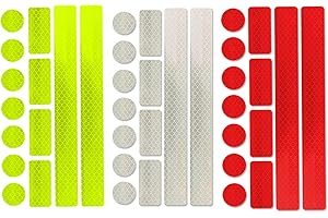 AOIBEELY Nastro Catarifrangente Adesivo Strisce Catarifrangenti - 3 Set Catarifrangente Bici Nastro Riflettente di Sicurezza per Incollaggio e Ideale per Moto, Auto, Bicicletta, Passeggino