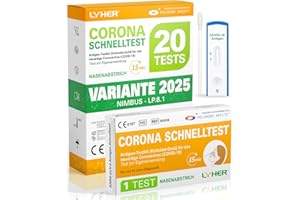 POLONORD ADESTE Adeste – NEUE Variante 20 x 1er Corona Schnelltest für Zuhause COVID 19 Antigen Rapid Test Swab Selbsttest. Geprüft für neuen 2025-Varianten. Sensibilität 100% bei hoher Viruslast