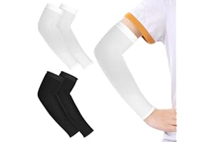 Yolev 2 Pairs of Arm Protectors Children's Arm Warmers Anti UV Sun Protection Sleeves Compression Sleeves Boys Arm Sleeves Gaming Girls Volleyball Arm Protectors
