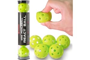 P PIKKOFUN PIKKOFUN React Mini Pickleball Balls - 5 Pack Quiet Training Pickleball Balls - Soft Pickleball Practice Balls for Improve Hand Speed, Paddle Control and Accuracy
