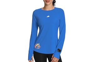 ANGEL CITIZ Womens Long Sleeve Running Top with Thumb Holes Gym Shirts Yoga Worout Tops Quick Dry UPF 50+