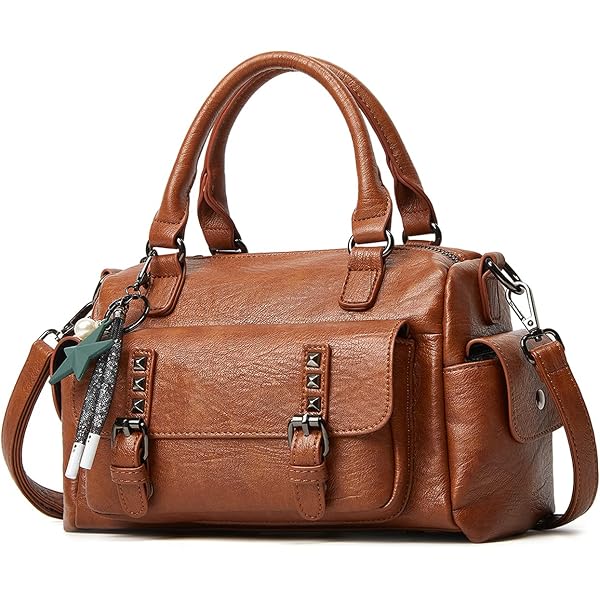 Sac à Main Bandoulière Nicole&Doris - PU Marron Foncé, 30x12x27 Cm, Multifonction, Plusieurs Poches