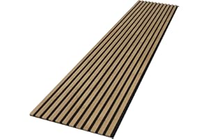 wohnartig Akustikpaneele 1,485m² - 275cm x 54cm* set - 2 Stück 275cm x 27cm | Eiche Badia S61 | Wandverkleidung | Lamellenverkleidung | Akustikpaneel | Wandpaneele auf filz | Akustikfilz