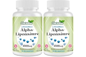 ‎CHEROLINE Cheroline Liposomale Alpha-Liponsäure 1500 mg Weichkapsel, ALA-Ergänzung Acetyl-L-Carnitin 900 mg & Ubiquinol 100 mg & Vitamin E 15 mg, Hochdosierte Energieunterstützung (120 Stück (2er Pack))
