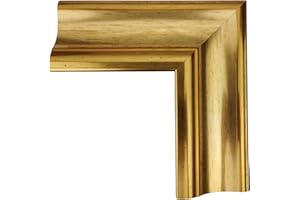 ITALIA CORNICI Maestri Artigiani - Cornice in legno da parete per Quadri tutte le misure, con Passepartout, Oro Argento Noce Azzurro (40 x 50 cm, ORO)