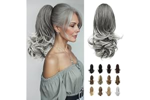 Sofeiyan - Extensión de cola de caballo de 33 cm con pinza de cola de caballo larga y rizada en garra, extensión de cabello, postizo sintético de aspecto natural para mujeres