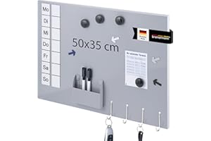 ‎BREMERMANN bremermann Magnettafel aus Metall, beschreibbar, viel Zubehör, (hellgrau)