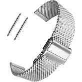 Metalik Gri G&uuml;m&uuml;ş Kalın Hasır &Ccedil;elik Saat Kordonu Kayış 20-22-24mm