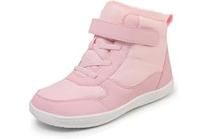 FOGOIN Boys Girls Winter Boots Kids Fur Lined Ankle Snow Boots Childrens Warm Walking Shoes Outdoor