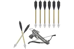 ZHENWULU 6.3 Inch Aluminium Crossbow Bolts Arrows With High Impact 50-Pounds And 80-Pounds For Mini Hunting Pistol Precision Target Arrow Archery, 12 PACK Not Contain Crossbow, Black, Excellen