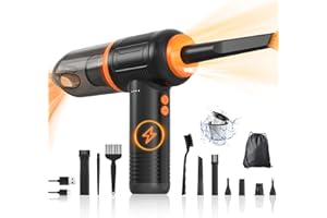 ZORUMAN 2-in-1 Air Duster and Compressed Air Spray, 3-Speed 120,000 RPM Mini Air Blower, 12.5Kpa Computer Cleaning Kit, Compressed Air Cleaner for PC, Laptop, Air Conditioner, Sofa, Car Interior