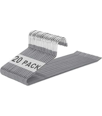 Trrcylp Draadkleerhangers 10 stuks 25 lbs capaciteit 4 mm roestvrij staal slanke dunne zware winddichte slothaak metalen ruimtebesparende kledinghangers 36,5 cm zilver