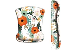 ITNRSIIET Upgraded Ergonomic Keyboard and Mouse Wrist Rest Pad Set, Cute Flower Wrist Pad with Non-Slip Base for Computer, Laptop, Gaming, Working, Easy Typing & Pain Relief