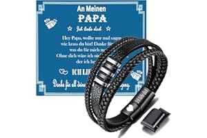GKMAMRG Prezent na Dzień Ojca, prezent dla taty, prezent dla taty, z grawerunkiem "Ich liebe dich", skórzana bransoletka, prezent dla taty, 21cm, Skóra