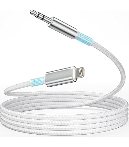 PUONBSR Cavo AUX Per IPhone Da 3,5 Mm, Compatibile Con 14/13/12/11/X/8/SE, Connettore Placcato Oro Per Audio Hi-Fi In Auto E Cuffie