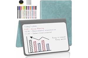 MOCO MOMENT Whiteboard A5 Green Small Whiteboard Notebook Mini Desk White Board with 11 Erasable Pens to do List White Board for School Office Supplies Desk Accessorie