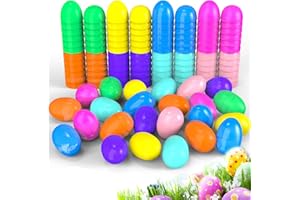 Zeihoo 48 œufs de Paques en Plastique, œufs de Paques a remplir en Plastique, Remplissage d'œufs, Chasse aux œufs de Paques, Deco de Paques pour garçon Fille, Enfants Paques Cadeaux de Fete