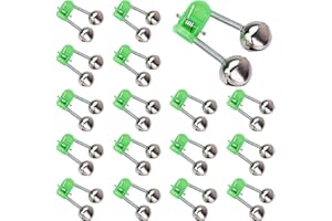 POHOVE 20pcs Fishing Rod Bells,Fishing Bells,Fish Ring Double Alarm Bells,Twin Bells Ring Bite Lure Indicator Alarm,Fishing Rod Bite Alarm Twin Bells For Fishing Enthusiasts(size:0.63inch)