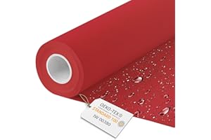 DreamRoots Tessuto Impermeabile al metro 160 cm Larghezza, 220 g/m² 600D, Stoffa per Cuscini Esterni - Rosso 1M