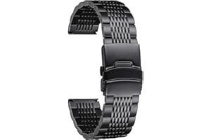 BINLUN Edelstahl Uhrenarmband 18mm 19mm 20mm 21mm 22mm 24mm Mesh Metall Uhrenarmband für Damen Herren Ersatz Armband Metallarmband Klassisch Poliert Milanese Edelstahlarmband in 5 Farben