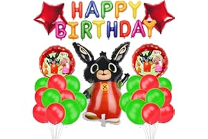 YISSCEN Palloncini Compleanno Decorazione Set, Bing Bunny Decorazione Compleanno Bambini Palloncini Articoli per Feste, Striscione Compleanno, Palloncino Foil, per Ragazze Ragazzi Decorazione Feste Bambini
