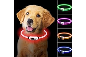 TENXSNUG Collare Luminoso per Cani Ricaricabile Type-C, LED Collare per Cani Regolabile e Impermeabile con 3 Modalità per Cani di Taglia Piccola Media Grande, Alta Visibilità e Sicurezza, Rosso