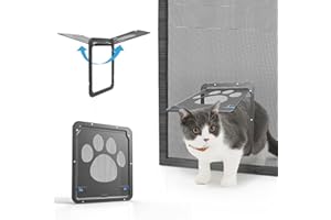 ‎NAMSAN NAMSAN Haustierklappe Fliegengitter mit Magnet Hundeklappe Katzenklappe für Fliegengittertür Abschließbar Haustiertür für Katzen/Hunde