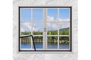 MOUSKE 130x160cm,Fliegengitter für Fenster - Insektenschutz - Mückenschutz ohne Bohren - Fliegen Netz