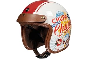 BOSERMEM Casco Moto Retrò, Casco Aperto Certificato ECE 22.06. La Fodera è Ventilata e Traspirante. Adatto Per Moto, Cruiser, Scooter, Demi-Jet Moto e Ciclomotori