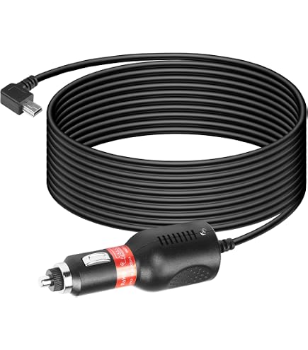 Cavo Di Alimentazione Mini USB 3,5 Metri Per Auto, 12V-24V, 3.5A, Connettore A 90 Gradi Sinistro, Per Dash Cam, GPS, DVR, Nextbase, Garmin - Ricarica Rapida