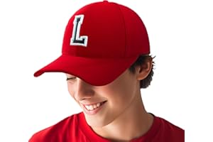 4sold Ragazzo Ragazza 3D Ricamo Alfabeto Bambini Scuola A-Z Regolabile Berretto Da Baseball Rosso Nero Lettera Caps Bambini Cappello Sport