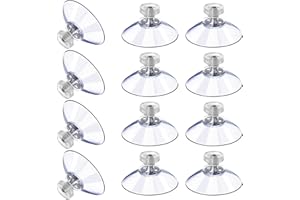 NUENEN 12 Ventosas Grandes Almohadilla Ventosa de Plástico Ventosa de Goma Transparente Anticolisión Perno Tuerca de Metal Reemplazo Ventosa Fuerte PVC Transparente con Tuerca Tornillo (40M5-10)