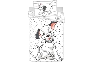 aptex Disney La carica dei 101 - Set di biancheria da letto reversibile, 100 x 135 cm