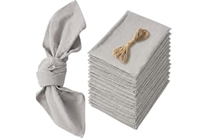 12 stycken tygservetter, linne bomullsservetter 42 x 42 cm | Tvättbara bordsservetter, servetter, tyg, för hem, brudfester, b