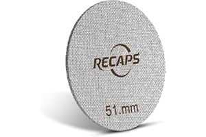 RECAPS Pantalla de Disco Espresso para Portafiltro de 51 mm - 1,7 mm de Grosor, 150 µm, Acero Inoxidable 316L - Filtro de Café y Mampara de Ducha Inferior