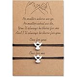 MANVEN 2PCS Il migliore amico Braccialetto Mignolo Promessa Corrispondenza a lunga distanza Bracciali in acciaio inossidabile