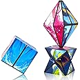 ROXENDA 3 Packs Infinity Cube Magic Star Shape Shifting Set, 2 in 1 3D Speed Cube Transforming Puzzle Toys for Kids, 6 7 8 9 10 11 Year Old Boy Gifts(Star Series)
